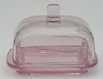 Glass Butter Dish with Handle Cover