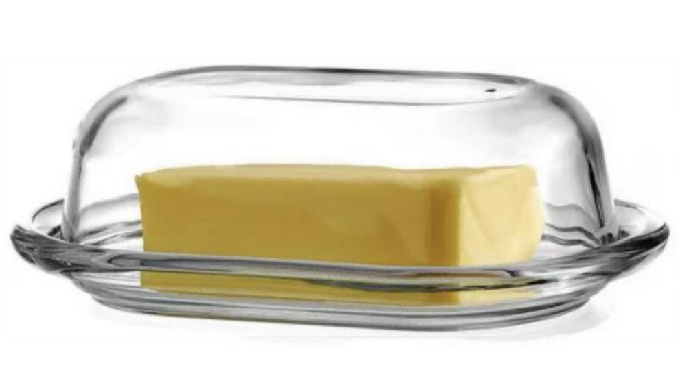 Glass Butter Dish with a Cover