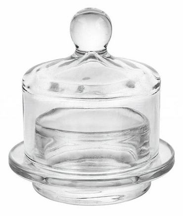 Round Glass Butter Dish with Dome Lid