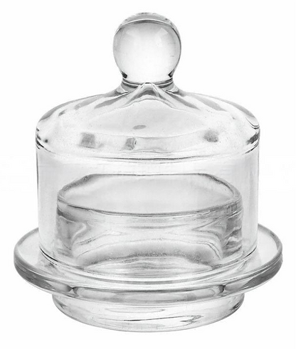 Round Glass Butter Dish with Dome Lid