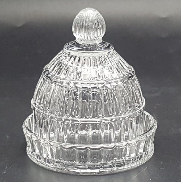 Round Glass Butter Dish with Dome Lid
