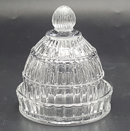 Round Glass Butter Dish with Dome Lid