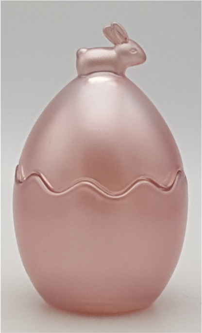 Pink Glass Egg Jar with Animal Lid