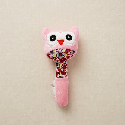 Hand Rattle - Owl (Pink)