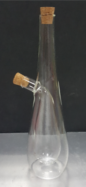 2-in-1 Glass Oil and Vinegar Dispenser Cruets with Cork Stoopers
