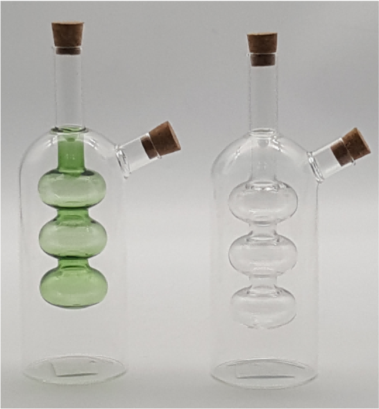 2-in-1 Glass Oil and Vinegar Dispenser Cruets with Cork Stoopers