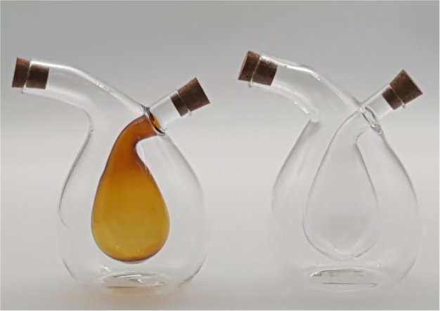 2-in-1 Glass Oil and Vinegar Dispenser Cruets with Cork Stoopers