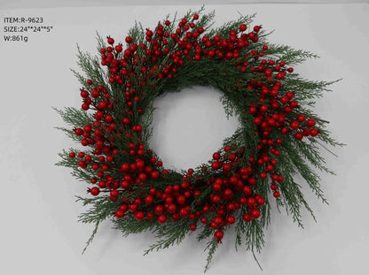 Artificial Red Berry Wreath