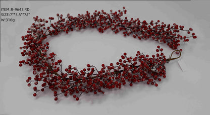 Artificial Red Berry Garland