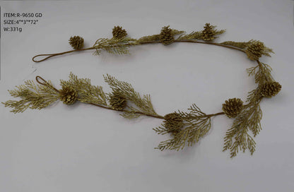 Artificial Cedar Garland with Pinecones