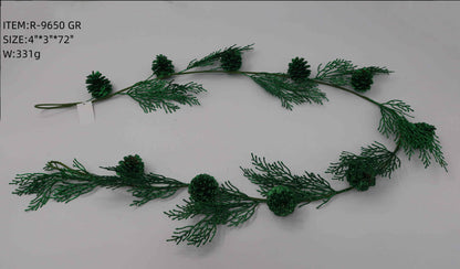 Artificial Cedar Garland with Pinecones