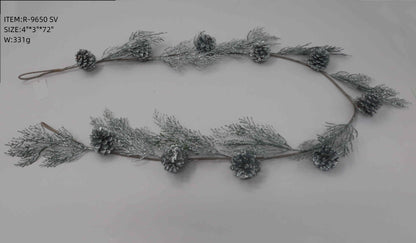 Artificial Cedar Garland with Pinecones