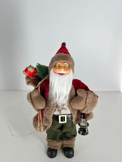 Santa Claus holding Gift Bag and Lamp