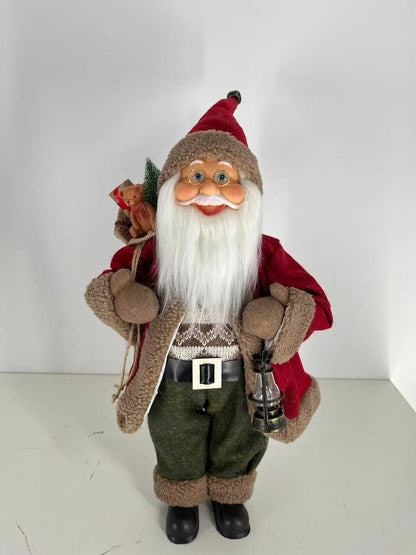 Santa Claus holding Gift Bag and Lamp