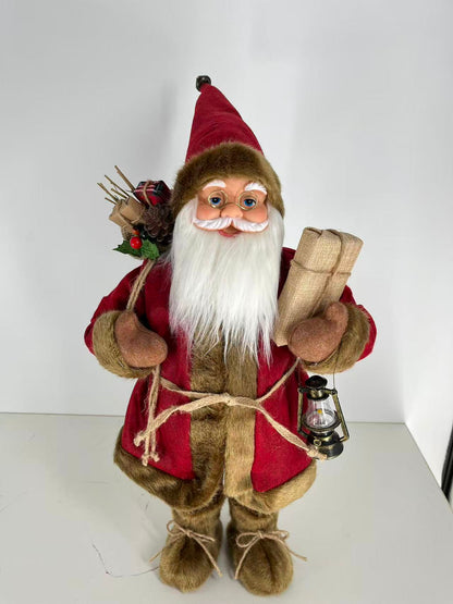 Santa Claus holding Present and Gift Bag