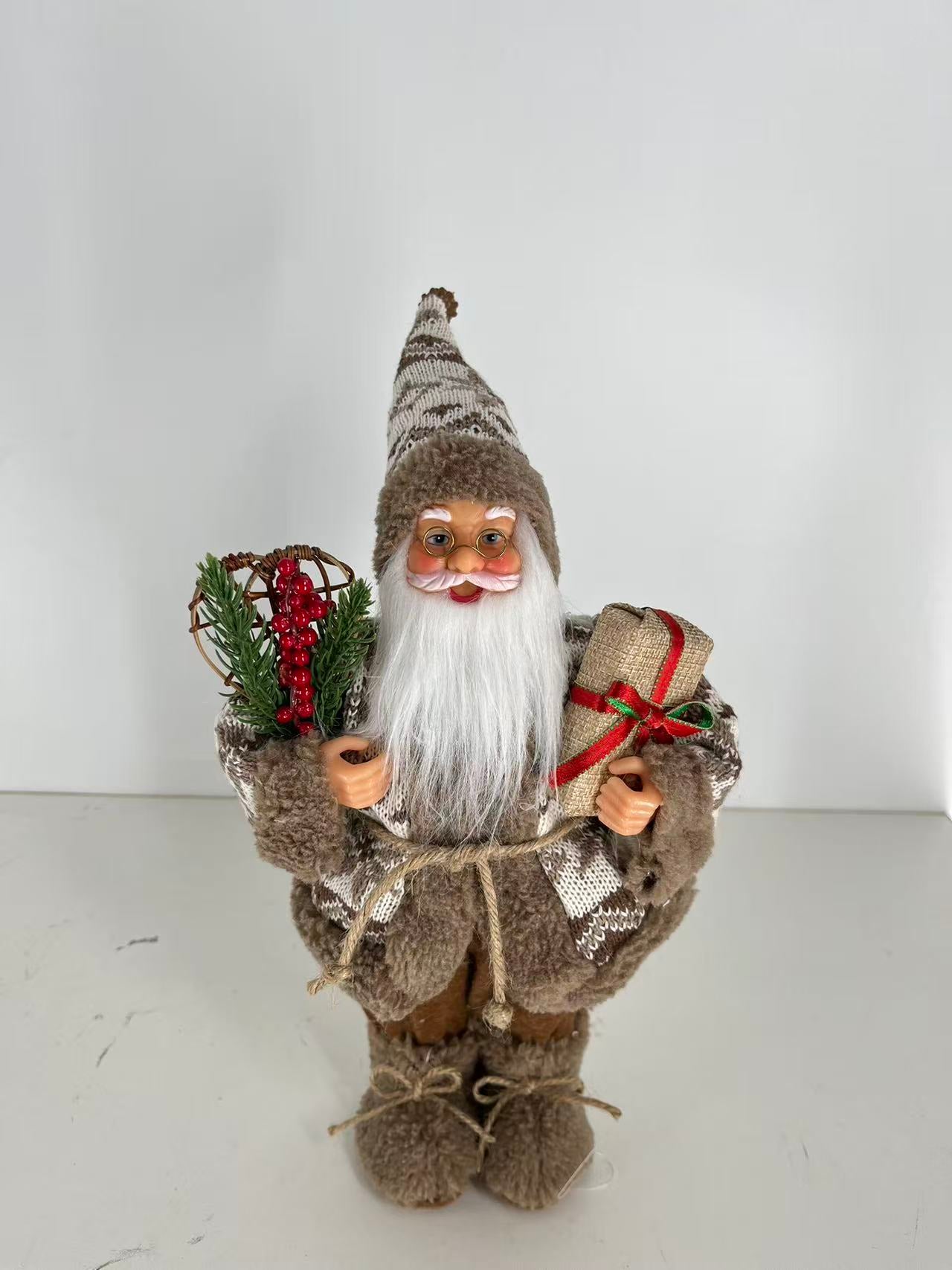 Santa Claus holding Racket and Present