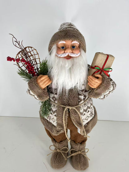 Santa Claus holding Racket and Present