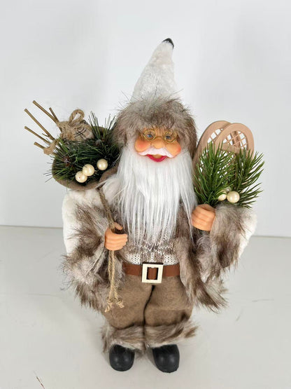 Santa Claus holding Racket and Gift Bag