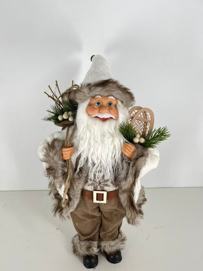 Santa Claus holding Racket and Gift Bag