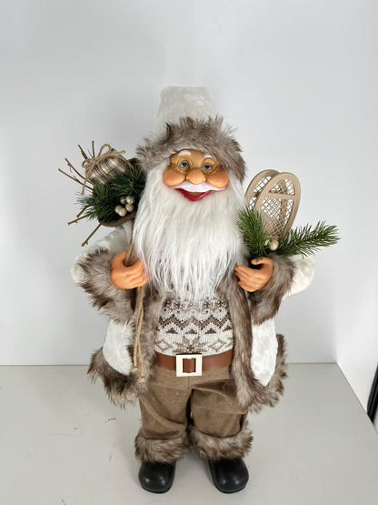 Santa Claus holding Racket and Gift Bag