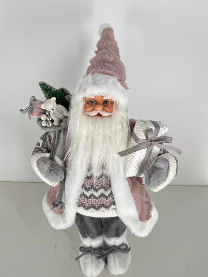 Santa Claus holding Present and Gift Bag