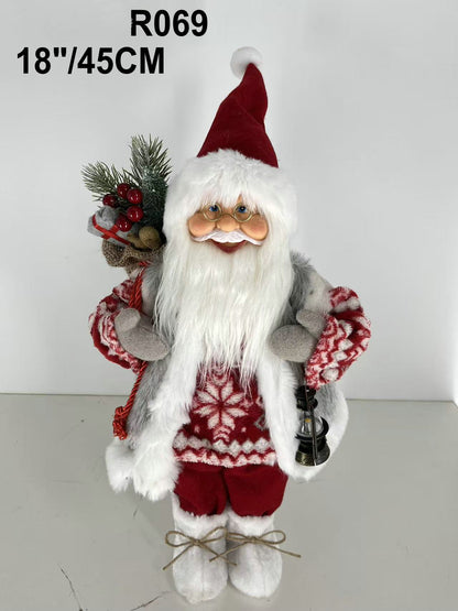 Santa Claus holding Gift Bag and Lamp