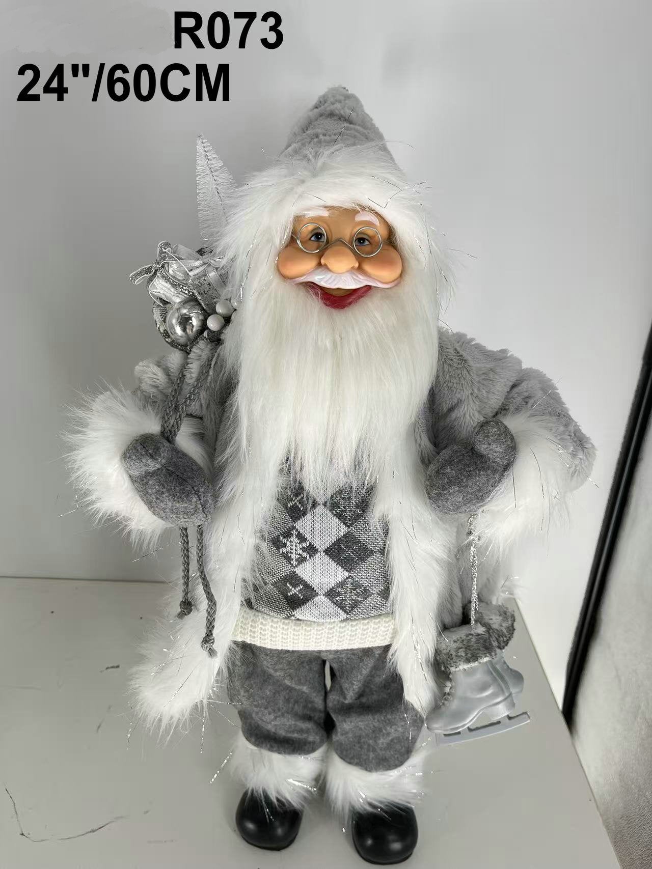 Santa Claus holding Gift Bag and Lamp