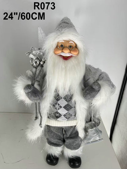 Santa Claus holding Gift Bag and Lamp