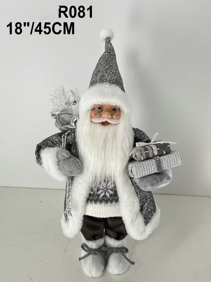 Santa Claus holding Present and Gift Bag