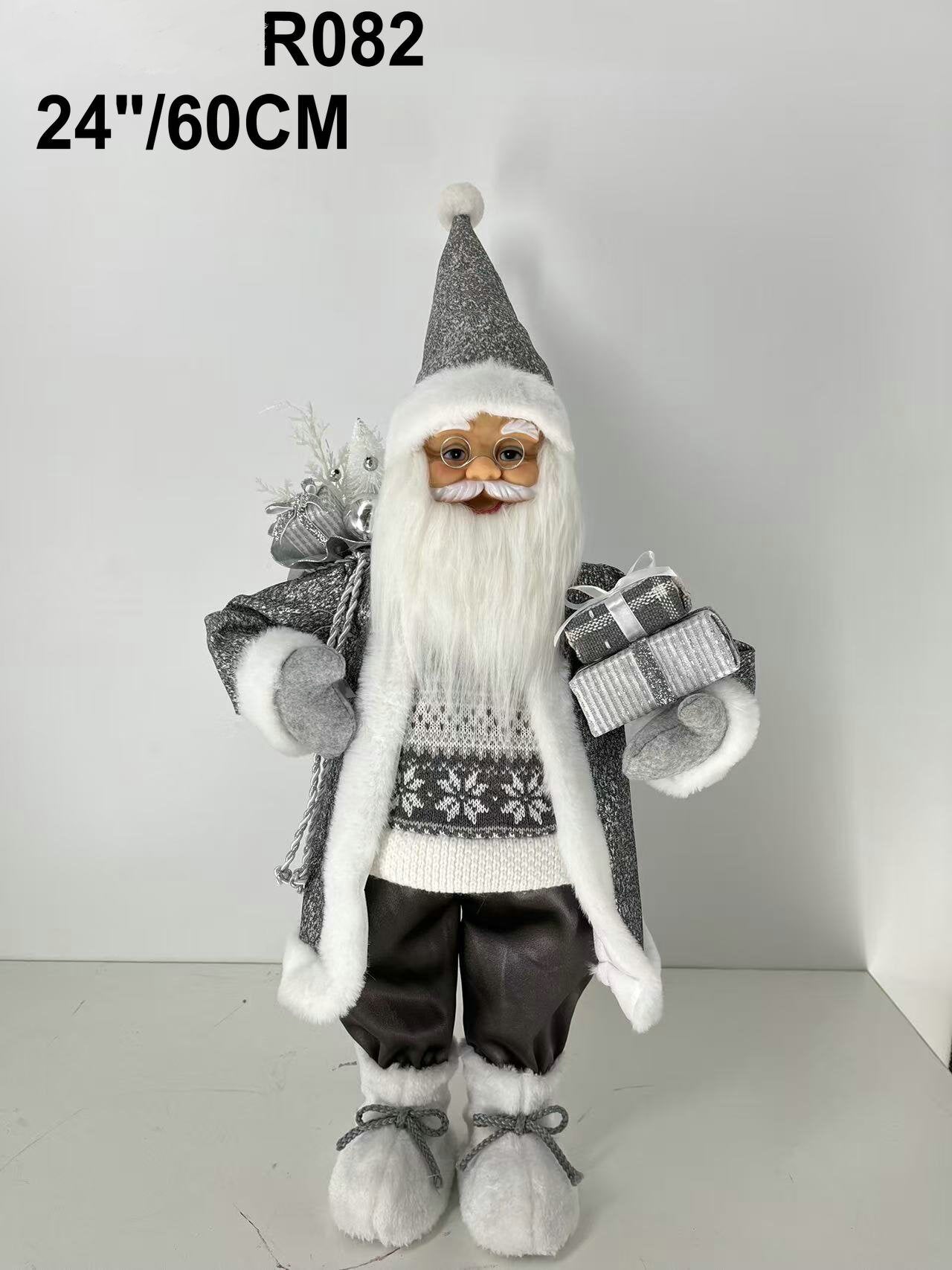 Santa Claus holding Present and Gift Bag