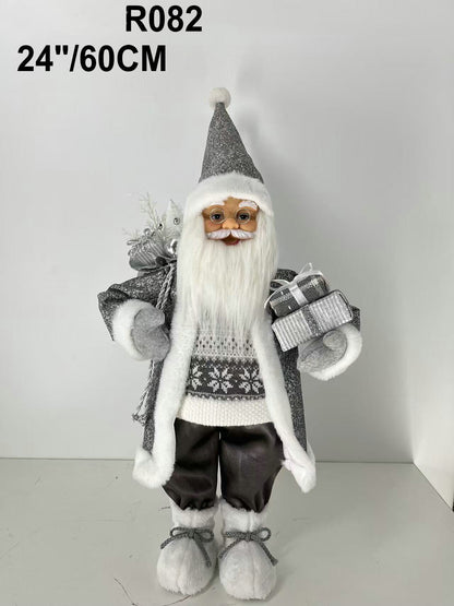 Santa Claus holding Present and Gift Bag