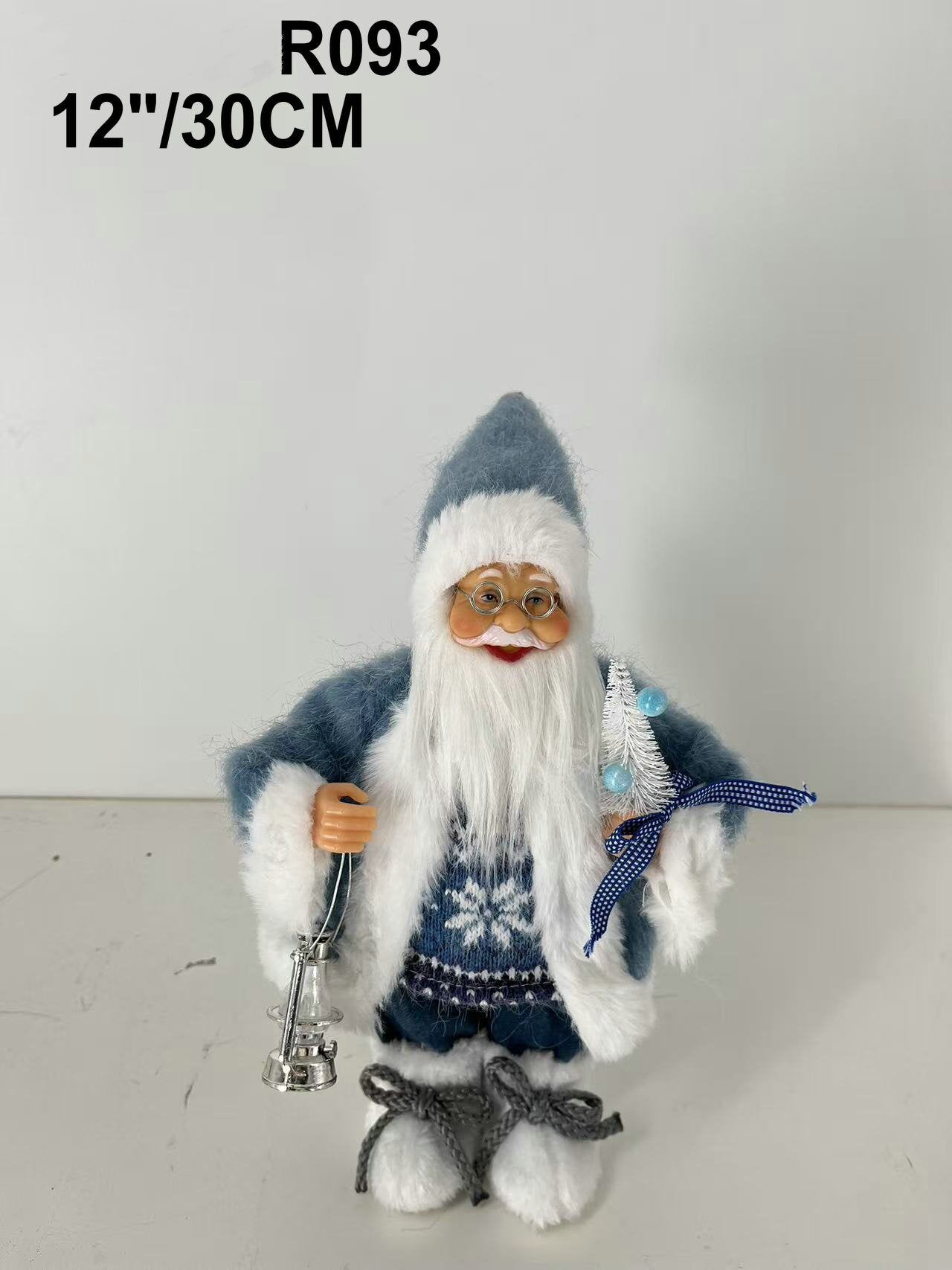 Santa Claus holding Lamp and Christmas Tree