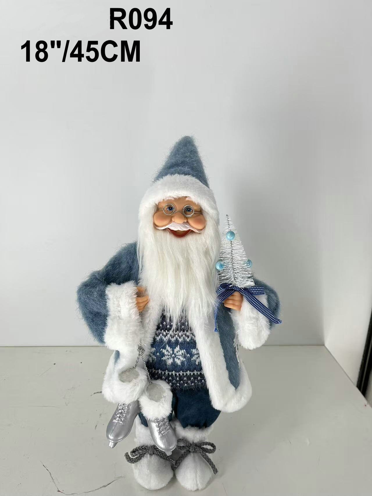 Santa Claus holding Lamp and Christmas Tree