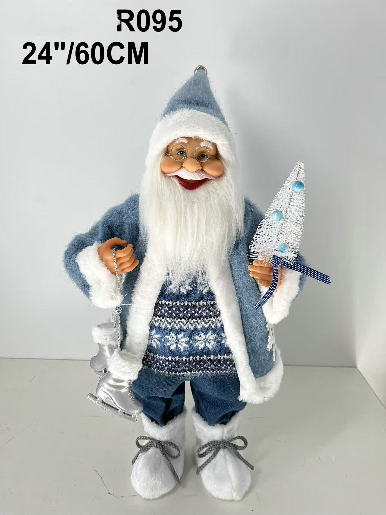 Santa Claus holding Lamp and Christmas Tree