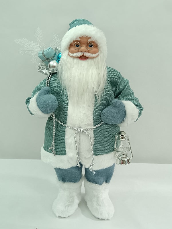 Santa Claus holding Gift Bag and Lamp