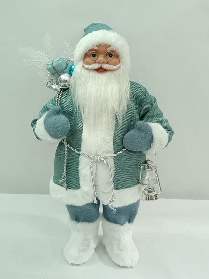Santa Claus holding Gift Bag and Lamp