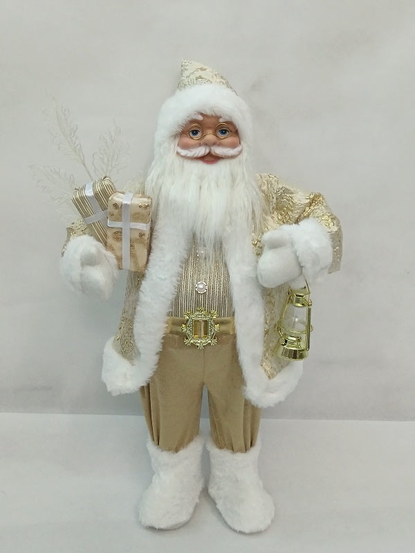 Santa Claus holding Present and Lamp
