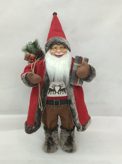 Santa Claus holding Present and Gift Bag