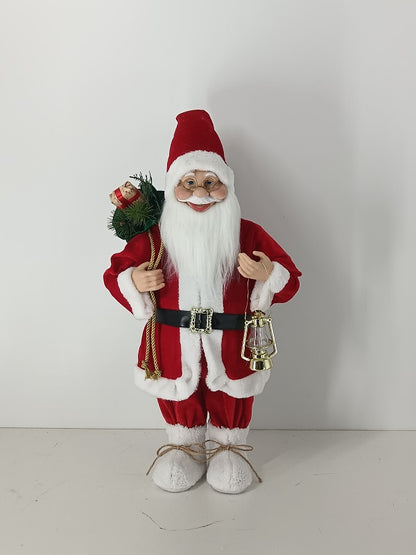 Santa Claus holding Gift Bag and Lamp