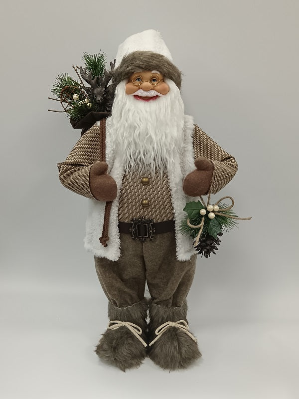 Santa Claus holding Gift bag and Ornament