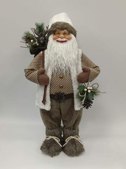 Santa Claus holding Gift bag and Ornament