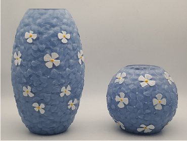 Glass Vases with Applied Flowers
