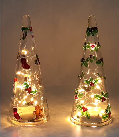 Glass Christmas Tree with LED Lights