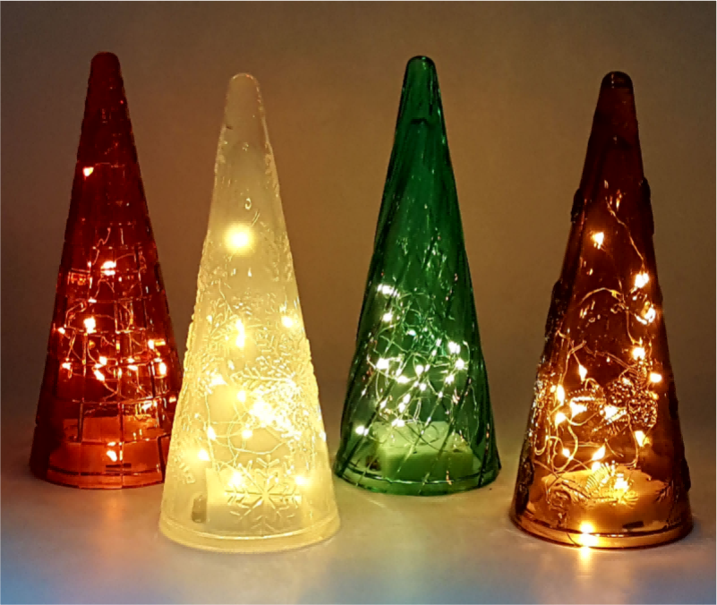 Glass Christmas Tree with LED Lights