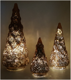 Glass Christmas Tree with LED Lights