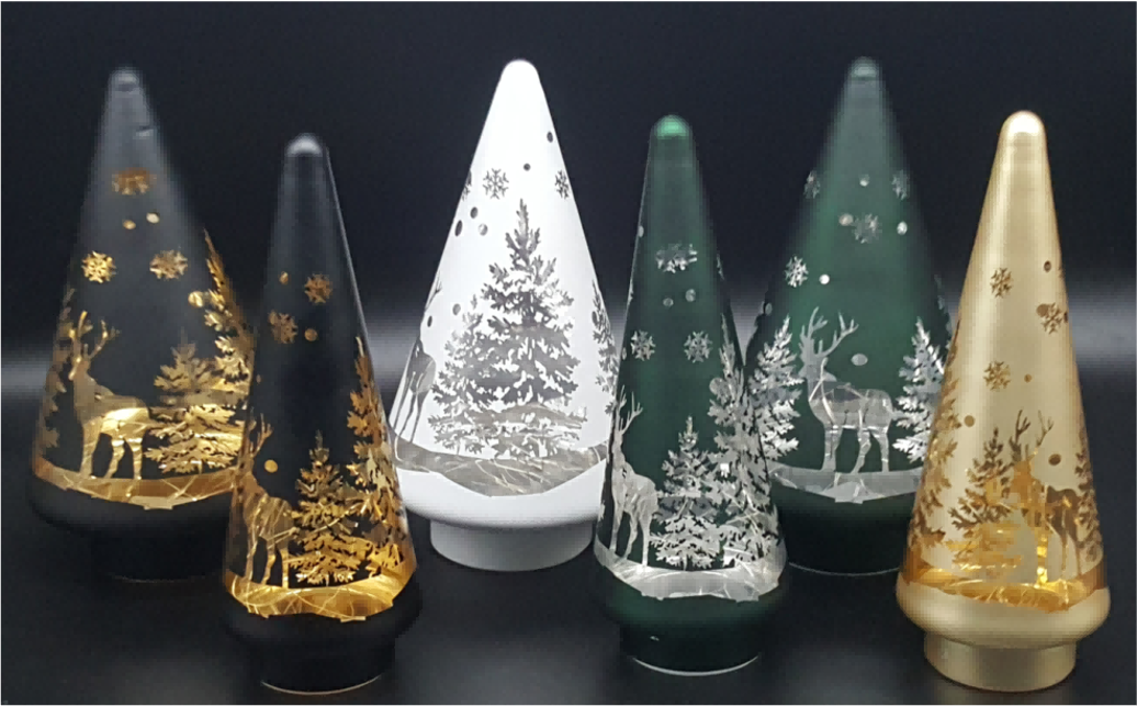 Glass Christmas Tree with LED Lights