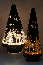 Glass Christmas Tree with LED Lights