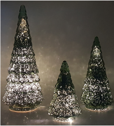 Glass Christmas Tree with LED Lights