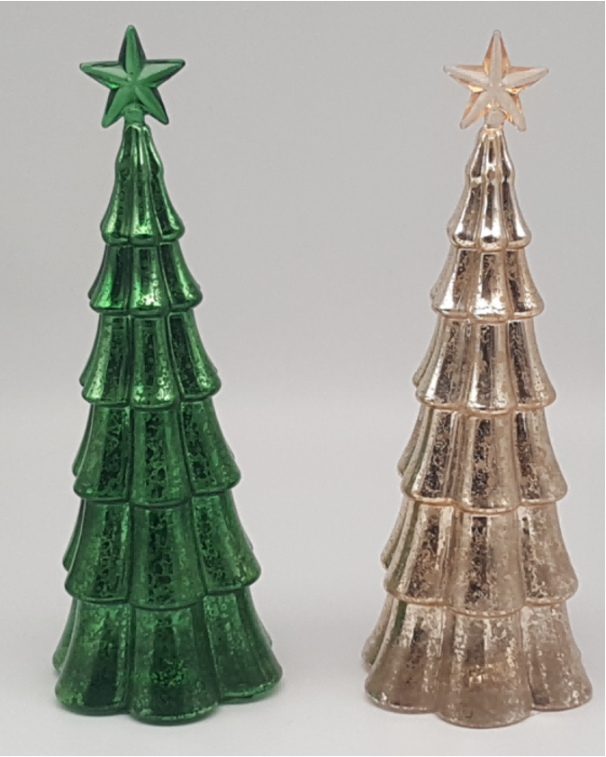 Glass Christmas Tree with LED Lights