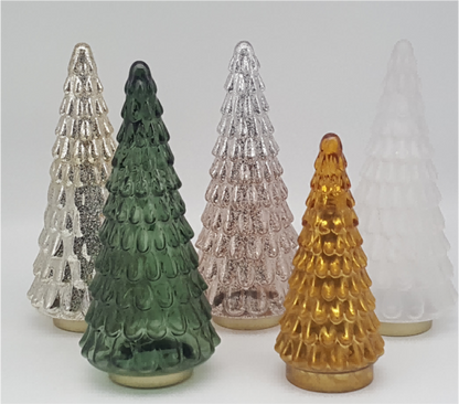 Glass Christmas Tree with LED Lights